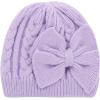 imageZando Newborn Baby Girls Hats with Cute Bow Warm Baby Winter Hat Knitted Infant Hat Baby Beanies for Boys Girls 06 MonthsPurple