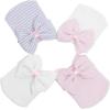 imageZando Newborn Hospital Hat Toddler Beanie Baby Boy Girl Knot Headbands with Big Bows Infant Baby Nursery CapsE Pink Blue White