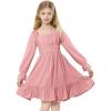 imageZando Girls Dresses Long Sleeve Junior Dresses Back Tie Spring Dress for Girls 616 YearsPink