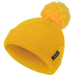 imageZando Baby Beanie Baby Winter Hat Toddler Hat Double Layer Kids Knit Cap for Boys Girls Baby Pom Pom Infant Beanie BabiesYellow