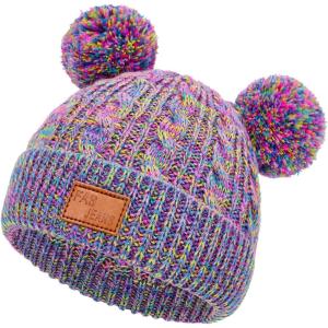 imageZando Baby Winter Hat Toddler Infant Beanies with Double Pom Pom Knitted Winter Hats for Baby Girl Boy Beanie 636 MonthsMixcolors