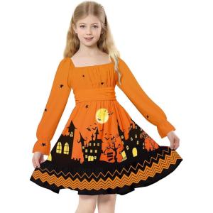 imageZando Girls Dresses Long Sleeve Junior Dresses Back Tie Spring Dress for Girls 616 YearsHalloween Night
