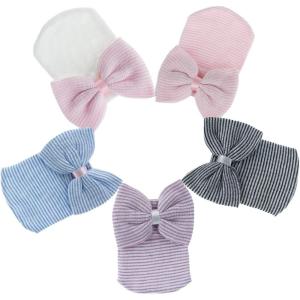 imageZando Newborn Hospital Hat Toddler Beanie Baby Boy Girl Knot Headbands with Big Bows Infant Baby Nursery CapsD 5 Mixcolor Bow B