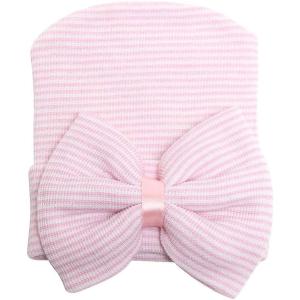 imageZando Newborn Hospital Hat Toddler Beanie Baby Boy Girl Knot Headbands with Big Bows Infant Baby Nursery CapsE Pink