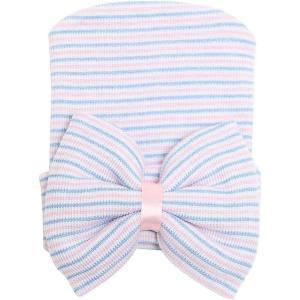 imageZando Newborn Hospital Hat Toddler Beanie Baby Boy Girl Knot Headbands with Big Bows Infant Baby Nursery CapsE Pink Blue White