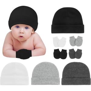 imageZando Newborn Hospital Hat Toddler Beanie Baby Boy Girl Knot Headbands with Big Bows Infant Baby Nursery CapsF Black  White  Gray  Blackgray