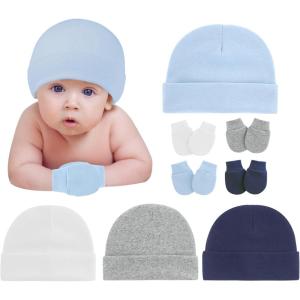 imageZando Newborn Hospital Hat Toddler Beanie Baby Boy Girl Knot Headbands with Big Bows Infant Baby Nursery CapsF White  Blue  Navy  Grey