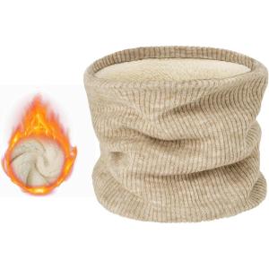 imageZando Winter Neck Warmer Gaiter for Men Women Windproof Ski Face Mask for Men Fleece Neck Warmer Face Cover Winter Neck ScarfBeige