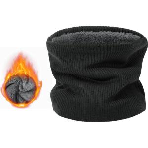 imageZando Winter Neck Warmer Gaiter for Men Women Windproof Ski Face Mask for Men Fleece Neck Warmer Face Cover Winter Neck ScarfBlack