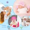 imageZando Baby Hats Newborn Girl Hat with Big Bow Cotton Baby Beanie Hat and Mitten Set Infant Baby Winter Hat for Girls Boys4pcs White  Pink  Grey  Black