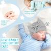 imageZando Baby Hats Newborn Girl Hat with Big Bow Cotton Baby Beanie Hat and Mitten Set Infant Baby Winter Hat for Girls Boys4pcs White  Pink  Grey  Black