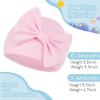 imageZando Baby Hats Newborn Girl Hat with Big Bow Cotton Baby Beanie Hat and Mitten Set Infant Baby Winter Hat for Girls Boys4pcs White  Pink  Grey  Black