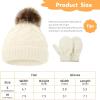 imageZando Baby Newborn Hats Knit Soft Infant Kids Winter Hat Pom Pom Warm Christmas Beanie Hat and Mitten Set for Boys GirlsB Rose Purple
