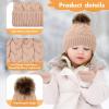 imageZando Baby Newborn Hats Knit Soft Infant Kids Winter Hat Pom Pom Warm Christmas Beanie Hat and Mitten Set for Boys GirlsB0 Yellow