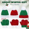 imageZando Baby Newborn Hats Knit Soft Infant Kids Winter Hat Pom Pom Warm Christmas Beanie Hat and Mitten Set for Boys GirlsGreen  White