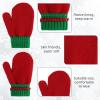 imageZando Baby Newborn Hats Knit Soft Infant Kids Winter Hat Pom Pom Warm Christmas Beanie Hat and Mitten Set for Boys GirlsGreen  White