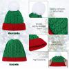 imageZando Baby Newborn Hats Knit Soft Infant Kids Winter Hat Pom Pom Warm Christmas Beanie Hat and Mitten Set for Boys GirlsGreen  White