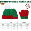imageZando Baby Newborn Hats Knit Soft Infant Kids Winter Hat Pom Pom Warm Christmas Beanie Hat and Mitten Set for Boys GirlsGreen  White