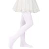 imageZando Ultra Soft Ballet Tights for Girls Footed Dance Tights Colorful Girls Leggings212T ToddlerLittle KidBig KidGirls White