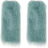 imageZando Women Y2K Fur Leg Warmers Soft Furry Leg Warmers for Women Winter Fluffy Boot Cuffs Covers Halloween Santa CostumeBlue Grey
