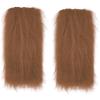 imageZando Women Y2K Fur Leg Warmers Soft Furry Leg Warmers for Women Winter Fluffy Boot Cuffs Covers Halloween Santa CostumeBrown