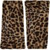 imageZando Women Y2K Fur Leg Warmers Soft Furry Leg Warmers for Women Winter Fluffy Boot Cuffs Covers Halloween Santa CostumeBrown Leopard