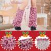 imageZando Women Y2K Fur Leg Warmers Soft Furry Leg Warmers for Women Winter Fluffy Boot Cuffs Covers Halloween Santa CostumePink Leopard