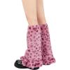 imageZando Women Y2K Fur Leg Warmers Soft Furry Leg Warmers for Women Winter Fluffy Boot Cuffs Covers Halloween Santa CostumePink Leopard