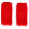 imageZando Women Y2K Fur Leg Warmers Soft Furry Leg Warmers for Women Winter Fluffy Boot Cuffs Covers Halloween Santa CostumeRed