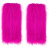 imageZando Women Y2K Fur Leg Warmers Soft Furry Leg Warmers for Women Winter Fluffy Boot Cuffs Covers Halloween Santa CostumeRose Red
