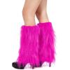 imageZando Women Y2K Fur Leg Warmers Soft Furry Leg Warmers for Women Winter Fluffy Boot Cuffs Covers Halloween Santa CostumeRose Red