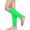 imageZando Womens Fashion Warmers Adult Junior 80s Ribbed Knitted Long Socks for Party Sports Casual SocksB Green