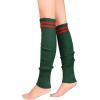 imageZando Womens Fashion Warmers Adult Junior 80s Ribbed Knitted Long Socks for Party Sports Casual SocksC Christmas Green Red Stripe