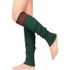 imageZando Womens Fashion Warmers Adult Junior 80s Ribbed Knitted Long Socks for Party Sports Casual SocksC Christmas Green Red Stripe