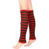 imageZando Womens Fashion Warmers Adult Junior 80s Ribbed Knitted Long Socks for Party Sports Casual SocksC Christmas Stripe Red Green
