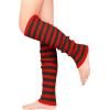 imageZando Womens Fashion Warmers Adult Junior 80s Ribbed Knitted Long Socks for Party Sports Casual SocksC Christmas Stripe Red Green