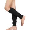 imageZando Womens Fashion Warmers Adult Junior 80s Ribbed Knitted Long Socks for Party Sports Casual SocksD Black  Black