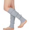imageZando Womens Fashion Warmers Adult Junior 80s Ribbed Knitted Long Socks for Party Sports Casual SocksJ Grey