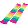 imageZando Womens Fashion Warmers Adult Junior 80s Ribbed Knitted Long Socks for Party Sports Casual SocksX Rainbow