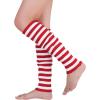 imageZando Womens Fashion Warmers Adult Junior 80s Ribbed Knitted Long Socks for Party Sports Casual SocksZ Red White