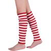 imageZando Womens Fashion Warmers Adult Junior 80s Ribbed Knitted Long Socks for Party Sports Casual SocksZ Red White