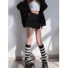 imageZando Y2k Leg Warmers for Women Leg Warmers Kawaii Legwarmers Y2k Leg Warmers 80s Halloween Customes Punk Gothic LolitaBlack White