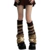 imageZando Y2k Leg Warmers for Women Leg Warmers Kawaii Legwarmers Y2k Leg Warmers 80s Halloween Customes Punk Gothic LolitaBrown Star