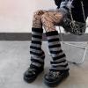 imageZando Y2k Leg Warmers for Women Leg Warmers Kawaii Legwarmers Y2k Leg Warmers 80s Halloween Customes Punk Gothic LolitaGray Black
