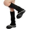 imageZando Y2k Leg Warmers for Women Leg Warmers Y2k Leg Warmers 80s Kawaii Leg Warmers Cute Leg Warmers Goth AccessoriesC Black