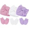 3pcs White & Dark Pink & Purple
