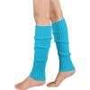 imageZando Womens Fashion Warmers Adult Junior 80s Ribbed Knitted Long Socks for Party Sports Casual SocksNeon Blue