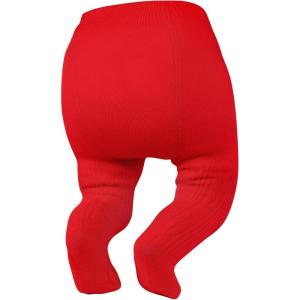 imageZando Opaque Cotton Tights for Baby Girls Infants ampamp Toddlers Cozy Winter Leggings with Cable Knit Design Size 03M to 67TA Red 06