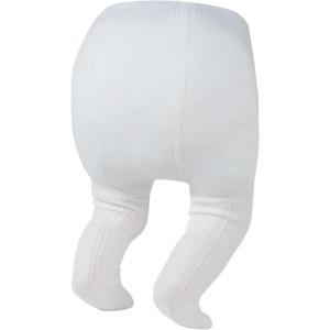 imageZando Opaque Cotton Tights for Baby Girls Infants ampamp Toddlers Cozy Winter Leggings with Cable Knit Design Size 03M to 67TA White 06