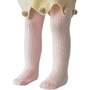 imageZando Opaque Cotton Tights for Baby Girls Infants ampamp Toddlers Cozy Winter Leggings with Cable Knit Design Size 03M to 67TB Pink 624